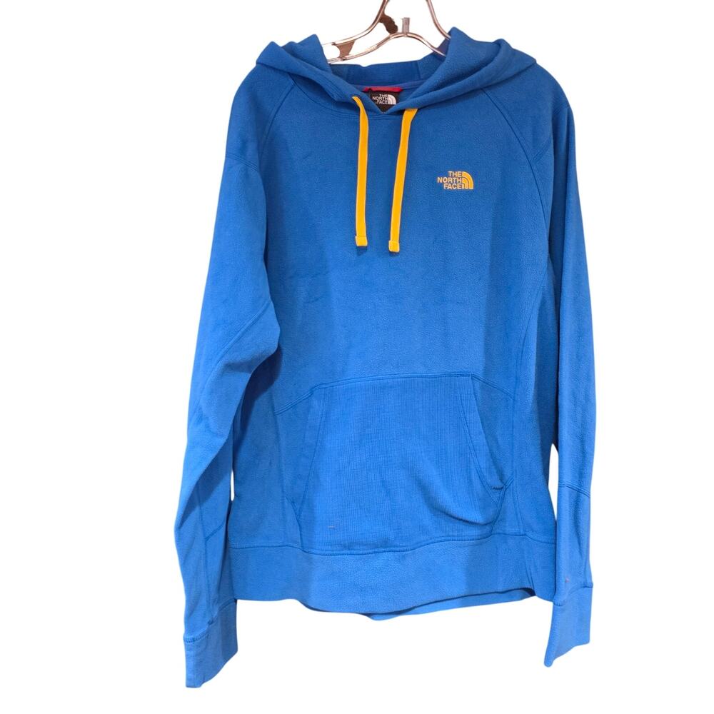 The‎ north Face light blue, fleece, pullover hoodie sz Men's M